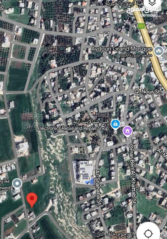 أرض في ارض للبيع في إربد - قرن الجاموس خلف مدرسة حفصة بنت عمر الأساسية المختلطة مساحة 666 متر مربع من المالك مباشرة - 49,000 دأ - صورة 1